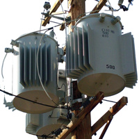 Transformateur monophasé de type poteau extérieur LEINENG 10-167 kVA, option enroulement cuivre-aluminium, immergé dans l'huile, 50 Hz 60 Hz