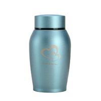 Cercueil/Coffret à cendres pour animaux de compagnie en acier inoxydable, style double cœur, moderne et minimaliste, scellé, pour exportation transfrontalière – Stock disponible