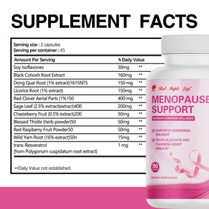 Cápsulas de Apoyo para la <span class=keywords><strong>Menopausia</strong></span> - Suplemento Herbal 11 en 1 para el Equilibrio Hormonal, Alivio de las Afiuras y Sudoración Nocturna, Vegano Sin OMG - Product Image 3