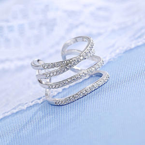 แหวนเพชรฝังเต็มวง ดีไซน์เฉพาะตัว RAKOL RP171 ชุบทองคำขาวสี่ชั้น - Product Image 3