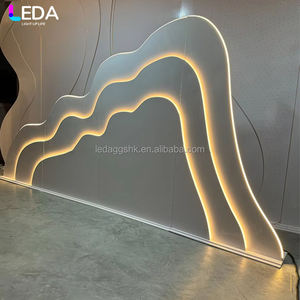 Leda แผ่นพื้นหลังสำหรับตกแต่งฉากแต่งงานอะคริลิครูปคลื่นแบบออกแบบได้เองแผงฉากหลัง LED แบบโค้งสำหรับตกแต่งงานกิจกรรม - Product Image 1