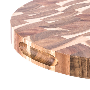 Tagliere in legno massello per bistecche in legno massello da cucina in Teak personalizzato tagliere rotondo tagliere - Product Image 5