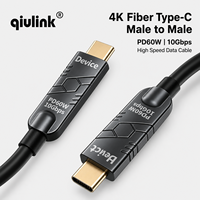 Cable de Fibra Óptica Tipo C Macho a Macho 4K, Cable de Datos de Alta Velocidad de 10 Gbps, Cable de Carga Rápida PD de 60 W para Monitor, Laptop, MacBook