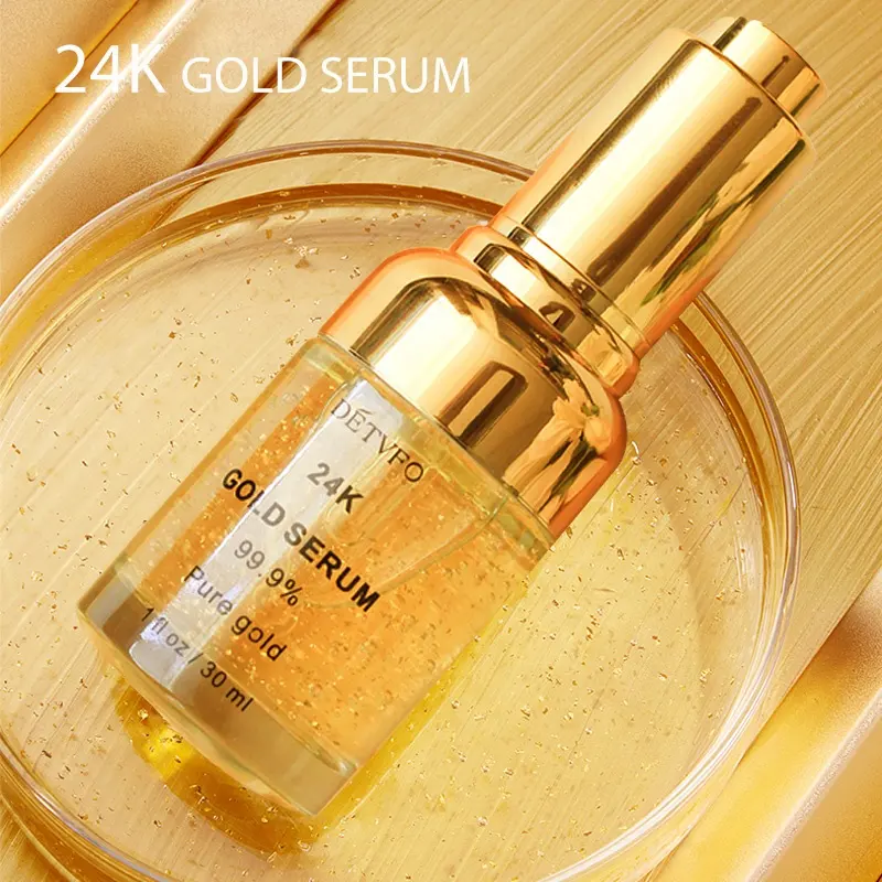 Private Custom 24K Gold Hyaluronic Acid Shrinks Pores Anti- aging Nicotinamide Skin Care Face Serum