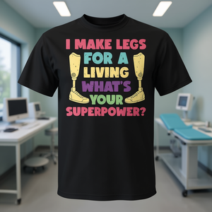 T-shirt Prosthetic Tech Humor Bionic Limb Prosthetics pour adulte unisexe noir - Product Image 3