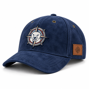 Casquette de baseball sportive en gros à visière incurvée 5/6 panneaux, en tissu suédé et coton, avec logo personnalisé brodé ou patch en cuir - Product Image 5