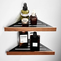 Ensemble d'accessoires de salle de bain en bambou écologique HOMEDEC, accessoires de salle de bain en bois de noyer