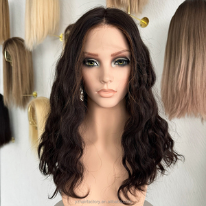 Perruque en cheveux naturels de haute qualité non traités, cheveux européens, couleur avec mèches, densité 130%, ondulée naturelle, perruque casher juive - Product Image 1