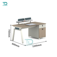 Ensemble de table de bureau simple et bon marché avec MFC en bois 2 4 6 8 personnes pour employé directeur de travail gestionnaire personnel cloison modulaire
