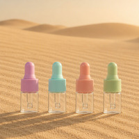 Petites bouteilles compte-gouttes en verre vides, flacons compte-gouttes transparents avec bouchons colorés pour huiles essentielles, huiles à barbe, sérums, emballages cosmétiques