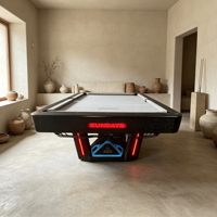 Table de billard SUNDAYS de haute qualité, 9 pieds, avec plateau en ardoise naturelle, base en fer, logo personnalisé