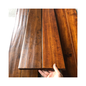 Sàn gỗ cứng ván ghép thanh, gỗ maple khắc tay, màu óc chó - Product Image 1