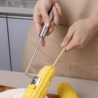 Éplucheur de maïs manuel en acier inoxydable avec poignée, ustensile de cuisine, égreneuse à maïs, pelle à maïs, grattoir à maïs, outils pour retirer les grains de maïs