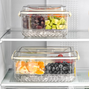 Wholesale Round Food Grade Plastic <b>Storage</b> Snack <b>Box</b> with Handle 5 Compartment Veggie Tray for Containers & Bins - Product Image 4
