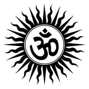 Autocollant en vinyle pour voiture, motif soleil hindou mystique Om, en sanskrit, pour voiture, ordinateur portable, fenêtre, verre, cadeau, découpé - Product Image 3