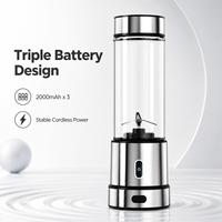 Mixeur portable rechargeable USB en acier inoxydable avec tasse en verre, broyeur de glace, mixeur de fruits, logo personnalisé, usage domestique