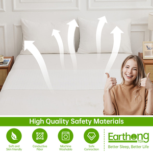 Bán buôn bạc-truyền cotton hữu cơ chống tĩnh điện nối đất tấm phẳng EMF bảo vệ tấm Ga Trải Giường thoáng khí được trang bị tấm phẳng - Product Image 4