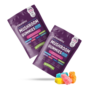 LIFEWORTH Marque distributeur Nootropiques Supplément énergétique Vegan Cordyceps Lions Crinière Champignon Gummies - Product Image 2