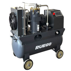 Compressore d'aria a vite portatile lubrificato raffreddato ad aria 220V monofase VSD 2-in-1 con serbatoio per uso industriale in officina - Product Image 1