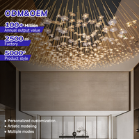 Lustre LED de luxe à commande par application, en fibre optique PMMA de qualité commerciale, pour hôtel et cinéma, avec ambiance personnalisée
