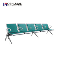 Chaise de gang d'hôpital avec coussin en cuir PU 3 places banc de réception en métal chaise de salle d'attente d'aéroport