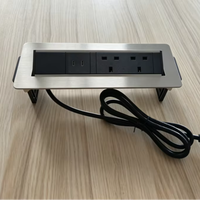 Gömme Priz 250V 13A İngiliz Standardı Alüminyum Alaşımlı Siyah/Nikel Renkli Tip-C Hızlı Şarj Özellikli