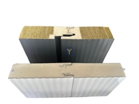 Panneaux sandwich en laine de roche et polyuréthane pour chambre froide, centre logistique, longueur personnalisable et épaisseur d'isolation de 50 à 200 mm