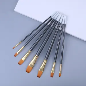 7 PCS Art Paint Brush Set Kid & Adult Small Painting Brushes for Watercolor Acrylic Fabric Canvas Oil Gouache Detail