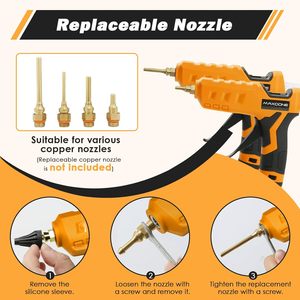 Pistolet à colle chaude sans fil 100W pour batterie DW 20V MAX Outil électrique sans fil pleine grandeur uniquement avec 12 pièces de colle pour usage industriel - Product Image 5