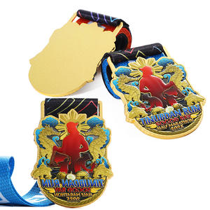 Nuova Medaglia Sportiva in Metallo Placcato Oro <span class=keywords><strong>2026</strong></span>, Design 3D con Spruzzatura Colorata, Personalizzabile per Corsa e Mezza Maratona - Product Image 1