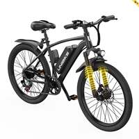 Vélo de montagne électrique sans balais Aairsk Q7, moyeu arrière, cadre en alliage d'aluminium, batterie au lithium 36V 10Ah, noir, 7 vitesses, pour trajets urbains