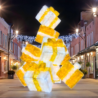 Nouvelle conception, grande boîte cadeau lumineuse de Noël 3D, décoration de Noël commerciale, affichage extérieur, étanche IP65, utilisation en extérieur et en intérieur