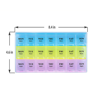 Boîte de rangement pour pilules à grande capacité avec 21 compartiments, 7 jours, 3 fois par jour, pour le <span class=keywords><strong>matin</strong></span>, l'après-midi <span class=keywords><strong>et</strong></span> le <span class=keywords><strong>soir</strong></span> - Product Image 2