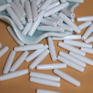 <b>Acrylic</b> Long Tube Beads 5x25mm Pure <b>White</b> Scattered Beads For DIY Jewelry Making - Product Image 1