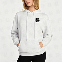 Sweat à capuche unisexe en coton premium French Terry respirant et confortable avec logo imprimé en relief, coupe ample avec cordon de serrage, épaules tombantes pour femme