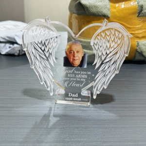 La tua luce brillerà sempre nel <span class=keywords><strong>mio</strong></span> cuore, targa acrilica commemorativa personalizzata con foto, regali di simpatia per la perdita della persona amata - Product Image 1