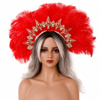 Couronne de plumes tendance pour accessoire de coiffure, idéale pour costume de showgirl de Vegas, séance photo, performance sur le podium, drag queen, et stylisation de troupe de danse