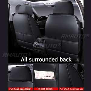 Ensemble complet de housses de siège de voiture 2/5 places en cuir PU, protection de coussin de siège pour Chevrolet Silverado Sierra 1500 2500HD 3500HD 2007-2021 - Product Image 6