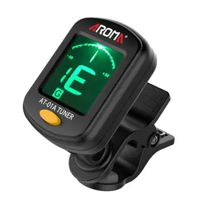 Hot Selling AROMA Clip on Guitar Tuner AT-01A for Guitar Bass Violin UkuleleTuner Auto Power Off One Button Operation