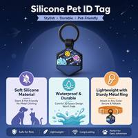 Étiquette personnalisée en silicone pour chien, double face gravée avec code QR, puce NFC, étanche, silencieuse, durable, nom personnalisé