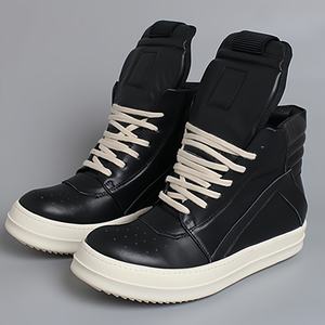 2026 Qualité supérieure Chaussures pour hommes et baskets basses pour femmes noires à lacets de luxe de créateur Owens en cuir à semelle épaisse décontractées plates ricks Boots - Product Image 6