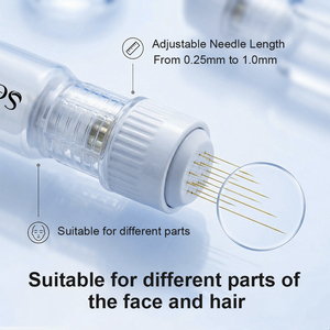 Appareil de <span class=keywords><strong>micro</strong></span>-infusion de beauté en acier inoxydable doré 24 carats avec logo personnalisé, <span class=keywords><strong>micro</strong></span>-aiguille 0,5 mm 0,25 mm, Derma Stamp pour le visage - Product Image 3