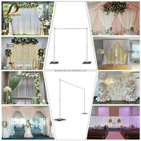 Support de toile de fond en alliage d'aluminium argenté réglable en forme de S, robuste, pour décorations de scène d'événements et de mariages