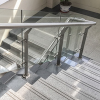 Colonne d'ingénierie en acier inoxydable BNS, garde-corps extérieur pour centre commercial, escalier, villa, balcon avec verre