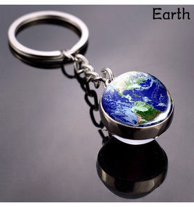 Porte-clés en verre avec boule de planète de l'univers, galaxie, lune, terre, Mars, Neptune, Mercure, Jupiter, double face, pendentif, bijoux - Product Image 2