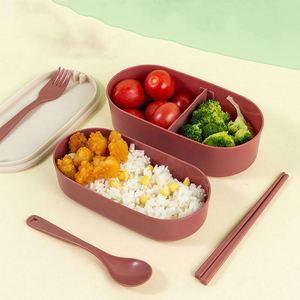 Bento <b>Box</b> with <b>Compartment</b> Microwave- and Salad-Apt Students' <b>Lunch</b> Boxes Includes Cutlery-for Kitchen Use - Product Image 5