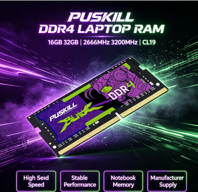 PUSKILL DDR4 Laptop SODIMM RAM 16GB 32GB 2666MHz 3200MHz CL19 High Speed Stable Notebook Memory Module Laptop RAM Manufacturer
