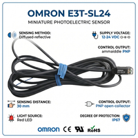 Sensor Fotoeléctrico de Barrera Ultra Compacto E3T-SL24, Salida NPN, Distancia de Detección de 2m, DC12-24V, Alta Respuesta, Respuesta Rápida