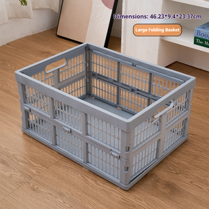 Plastic <strong>Foldable</strong> Storage <strong>Basket</strong> with Handles - Product Image 5