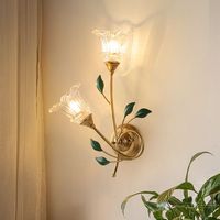 Applique murale américaine moderne et simple de style européen Design créatif de fleurs pour chambre à coucher chevet salon lustre suspendu français